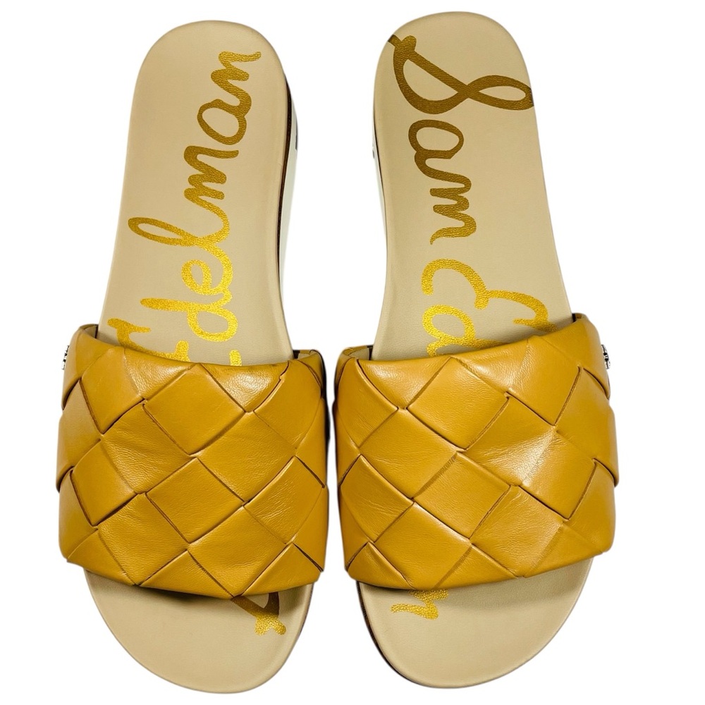 Sam Edelman Yellow Woven Slide Sandals